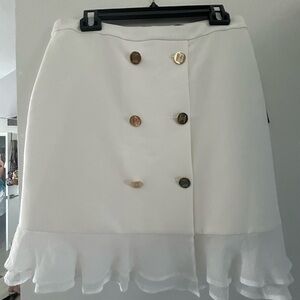 Elegant White Double-Breasted Skirt. NEW with tag.